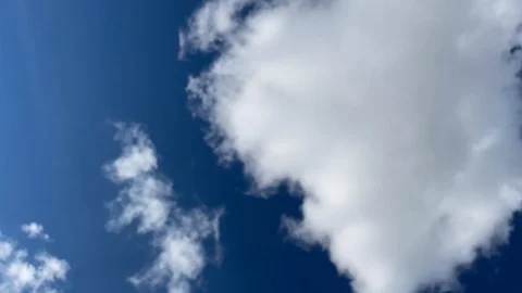 Vertical timelapse Clouds in a blue sky Stock Footage 128837730