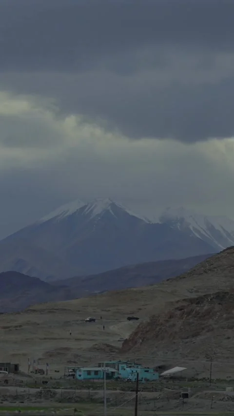 Vertical Timelapse of Dramatic Clouds Over Hanle Village, Ladakh Stock Footage 339883245