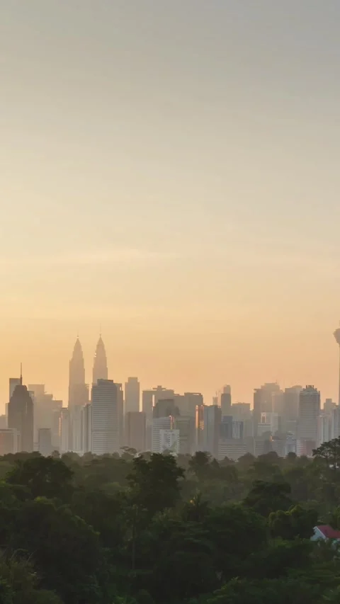 Vertical timelapse landscape view of kuala lumpur city center downtown dist.. Stock Footage 229751133