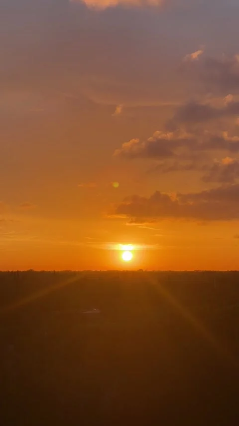 Vertical Timelapse Orange Sunset Sun Down Florida 1080p Stock Footage 343877067