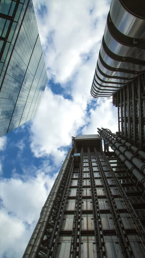 Vertical Timelapse Skyscraper with Moving Elevators Stock Footage 328667841