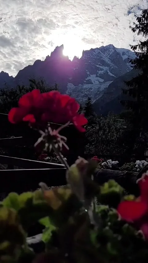 Vertical Timelapse sunset clouds over the mont blanc1 Stock Footage 159024004