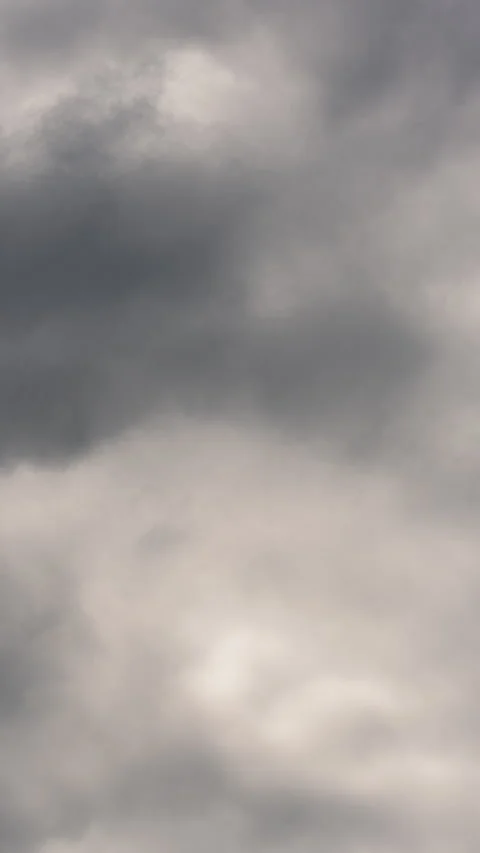 Vertical Timelapse of Thick Overcast Clouds Moving Across Grey Sky. Stock Footage 314615424
