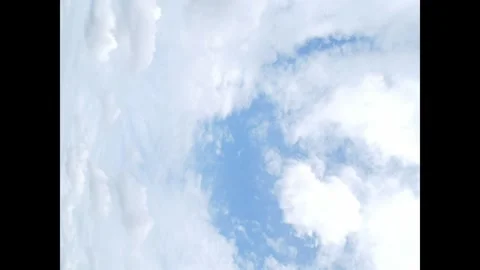 Vertical timelapse video of clear blue sky with white clouds moving fast Stock Footage 294919483