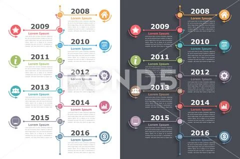 Vertical Timeline Stock Illustration