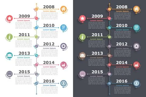 Vertical Timeline Illustrazione stock