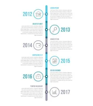 Vertical Timeline Stock Illustration