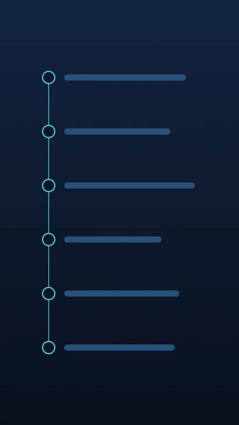 Vertical Timeline Infographic 6 Steps Dark Blue Seamless Loop 4K Stock Footage 347835714
