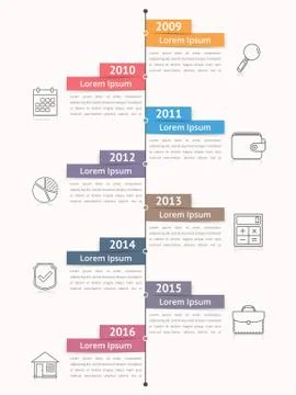 Vertical Timeline Infographics Stock Illustration
