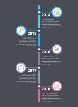 Vertical Timeline Infographics Stock Illustration