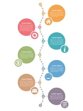 Vertical Timeline Template Illustrazione stock