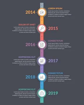 Vertical Timeline Template Stock Illustration