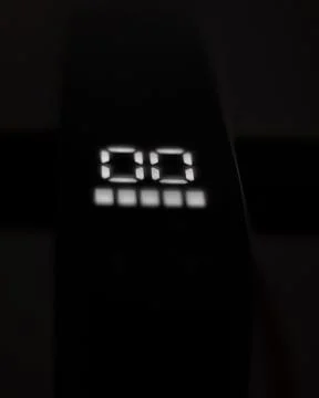 Vertical of a timer with its digits showing 0 seconds captured in adark surround Stock-Fotos