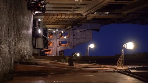 Vertical tiny street with coloseum Stock Footage 125805562