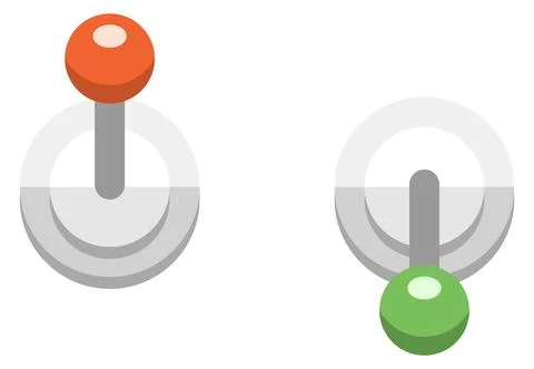 Vertical toggle element. Round lever knob icon Stock Illustration