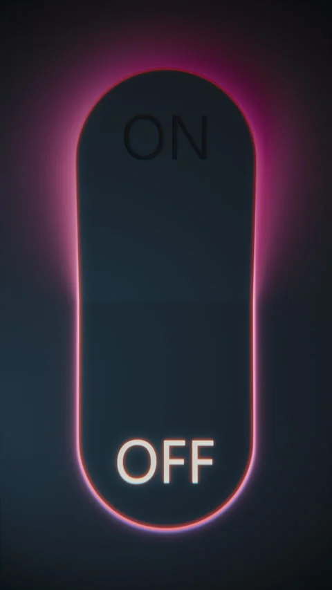 Vertical Toggle Switch Loop Animation with Pink Glow Stock Footage 312266534