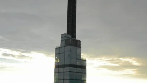 Vertical up from the top of the skyscraper Stock Footage 101966590