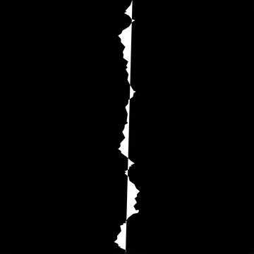 Vertical Torn Paper Edge Vectors Overlay on Black Stock Illustration