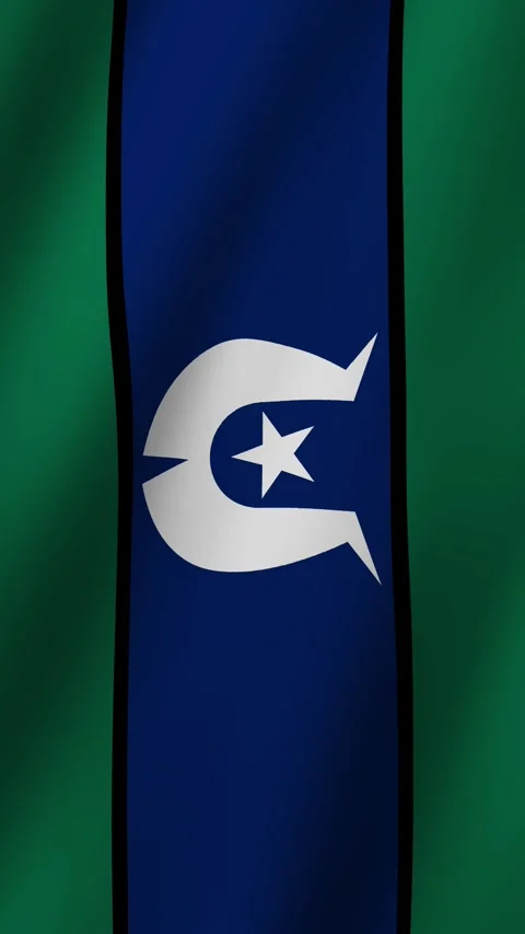 Vertical Torres Strait Islander Flag Animated 4k video Stock Footage 296555744