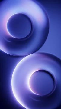 Vertical torus gradient background with glossy neon ring shapes. Stock Illustration