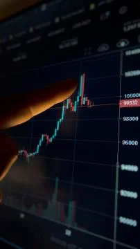 Vertical touching graph Stock-Fotos