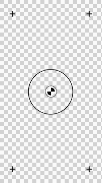 Vertical tracking markers with bullseye circle isolated on transparent Stock Illustration
