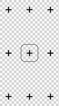 Vertical tracking markers with central square isolated on transparent Stock Illustration