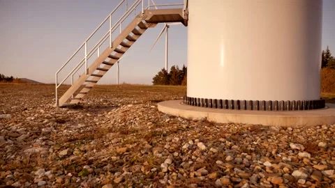 Vertical transition to a wind generator Stock Footage 142495449