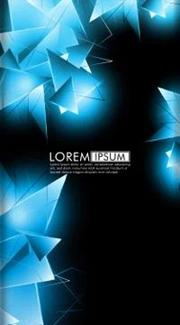 Vertical triangle background. Abstract composition of 3D triangles. Modern ge Stock Illustration