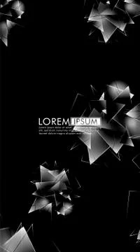 Vertical triangle background. Abstract composition of 3D triangles. Modern ge Illustrazione stock