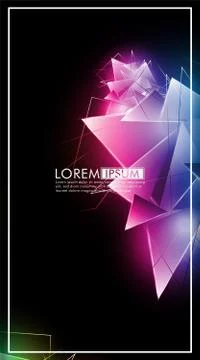 Vertical triangle background. Abstract composition of 3D triangles. Modern ge Stock Illustration