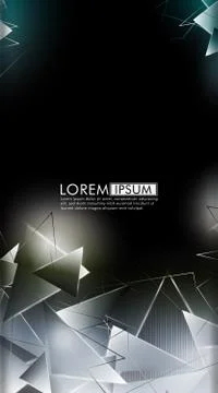 Vertical triangle background. Abstract composition of 3D triangles. Modern ge Illustrazione stock