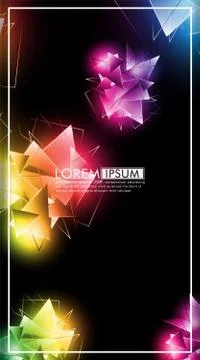 Vertical triangle background. Abstract composition of 3D triangles. Modern ge Illustrazione stock