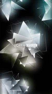 Vertical triangle background. Abstract composition of 3D triangles. Modern ge Stock Illustration