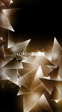 Vertical triangle background. Abstract composition of 3D triangles. Modern ge Stock Illustration