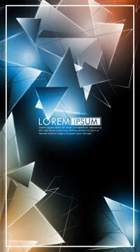 Vertical triangle background. Abstract composition of 3D triangles. Modern ge Stock Illustration