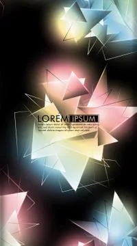 Vertical triangle background. Abstract composition of 3D triangles. Modern ge Stock Illustration