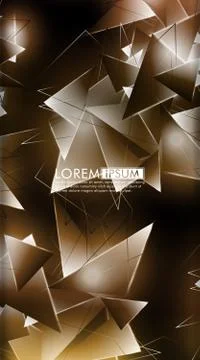 Vertical triangle background. Abstract composition of 3D triangles. Modern ge Stock Illustration