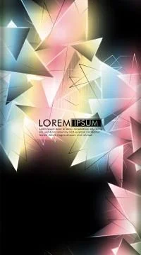 Vertical triangle background. Abstract composition of 3D triangles. Modern ge Stock Illustration