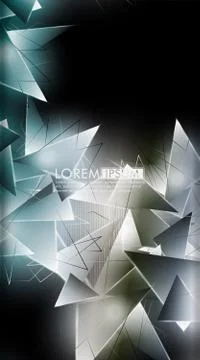 Vertical triangle background. Abstract composition of 3D triangles. Modern ge Stock Illustration