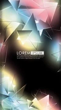 Vertical triangle background. Abstract composition of 3D triangles. Modern ge Stock Illustration