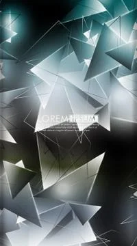 Vertical triangle background. Abstract composition of 3D triangles. Modern ge Stock Illustration