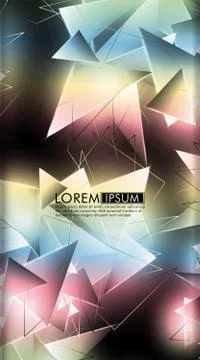Vertical triangle background. Abstract composition of 3D triangles. Modern ge Stock Illustration