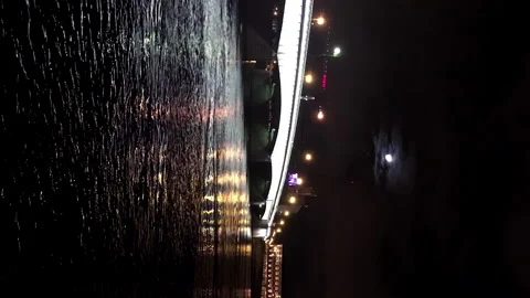 Vertical: Trinity Bridge over Neva river in Saint Petersburg midtown, moon above Stock Footage 233963561