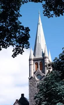 Vertical Trondheim cathedral background Stock Photos