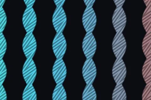 Vertical twisted ribbons transition through turquoise blue gray and muted pink Stock Illustration