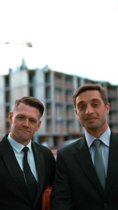 Vertical of Two architect customers gives thumb up Stock Footage 305454016