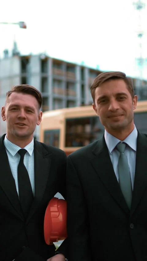 Vertical of Two architect customers gives thumb up Stock Footage 305454128