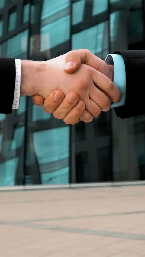 Vertical of Two business partner shake hands Stock Footage 305493633