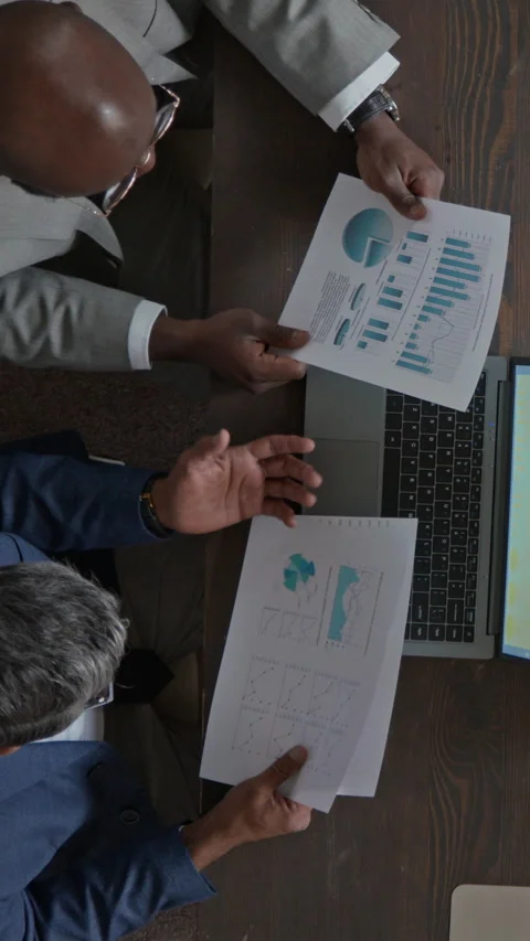 Vertical of Two Diverse Businessmen Working on Presentation in Office Stock Footage 311846276